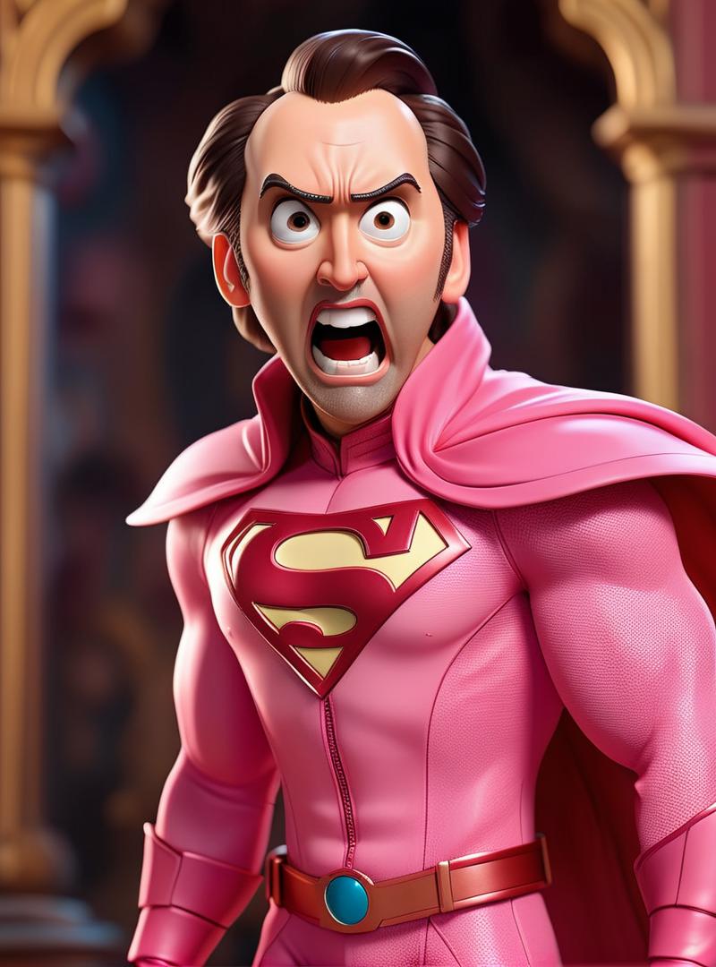 00197-1807865947-copaxTimelessxlSDXL1_colorfulV2-DPM++ 2M SDE Karras-(dynamic pose_1.2),(dynamic camera),a fashion shoot,  photo of a (Nicolas Cage_1.4), in Pink superhero costume,  insanely detail.png